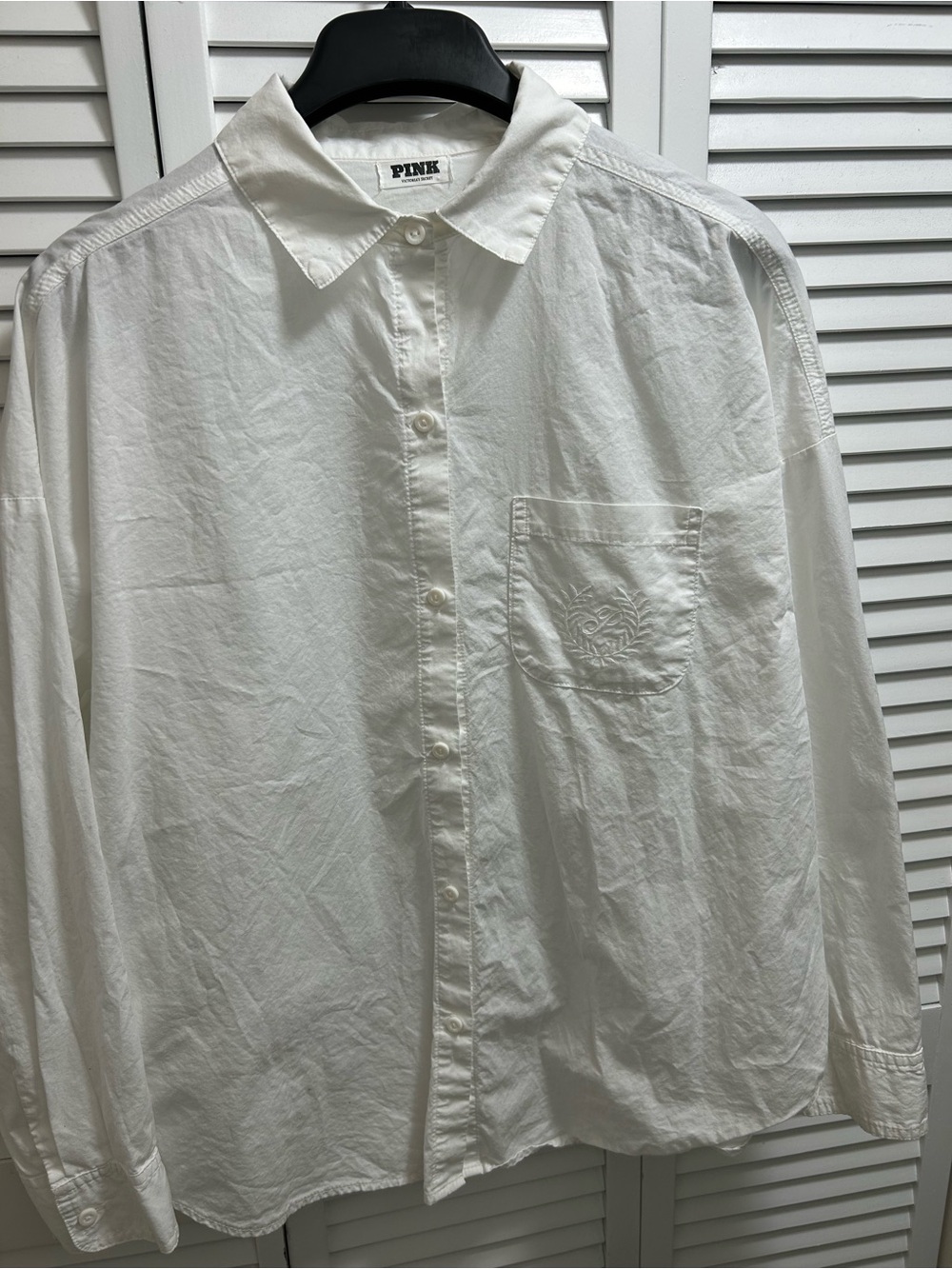 PINK Victoria's Secret White Button-Up Women's Blouse